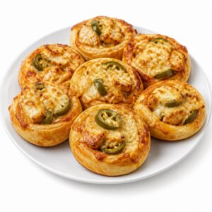 Hähnchenfilet, Käse, Jalapenos Pizzabrötchen